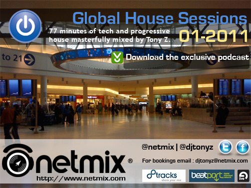 Netmix Global House Podcast flyer for January 2011