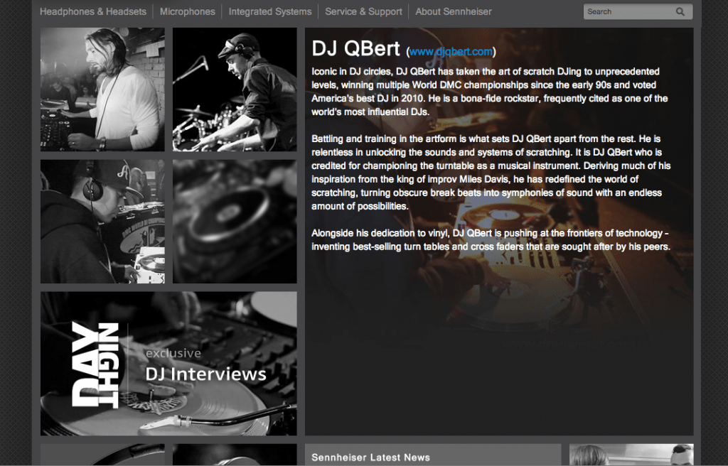 QBert Sennheiser Inspired By DJ Page Screenshot of QBert Sennheiser Inspired By DJ Page