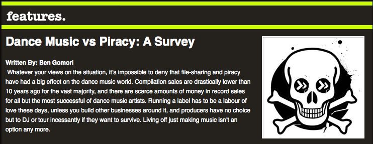 DanceTransmission.co.uk Piracy Survey Screen Shot