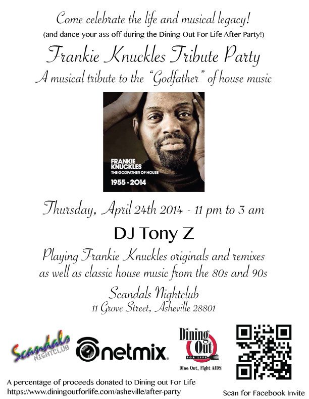 Frankie Knuckles Tribute Party Asheville April 24 2014